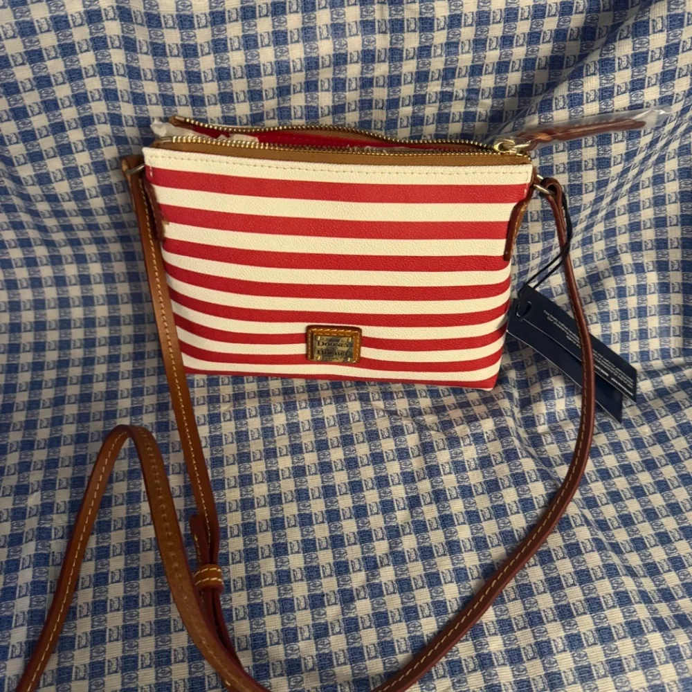 Dooney & Bourke Red and White Striped Purse NWT